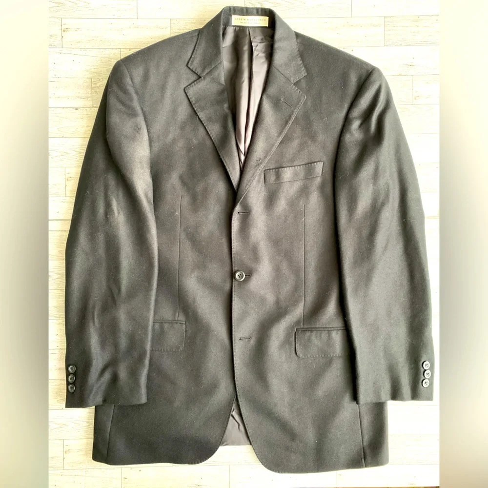 Black John W. Nordstrom Loro Piana 100%‎ Cashmere Blazer Jacket Size 40